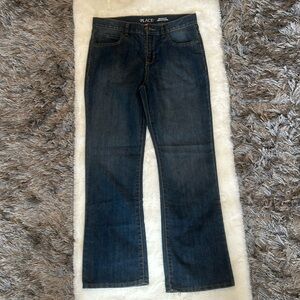 Boys blue indigo wash boot cut jeans
